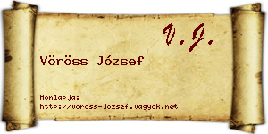 Vöröss József névjegykártya